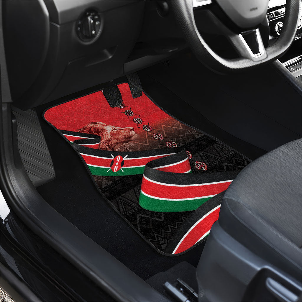 Jamhuri Ya Kenya Car Mats Patriotic Lion With Flag