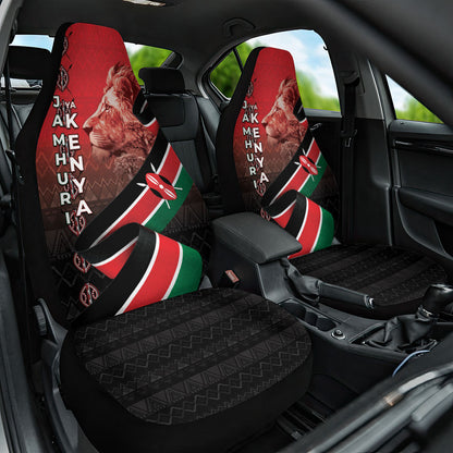 Jamhuri Ya Kenya Car Seat Cover Patriotic Lion With Flag