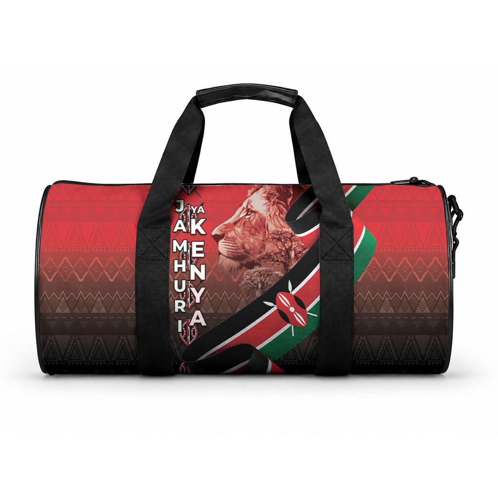 Jamhuri Ya Kenya Duffle Bag Patriotic Lion With Flag