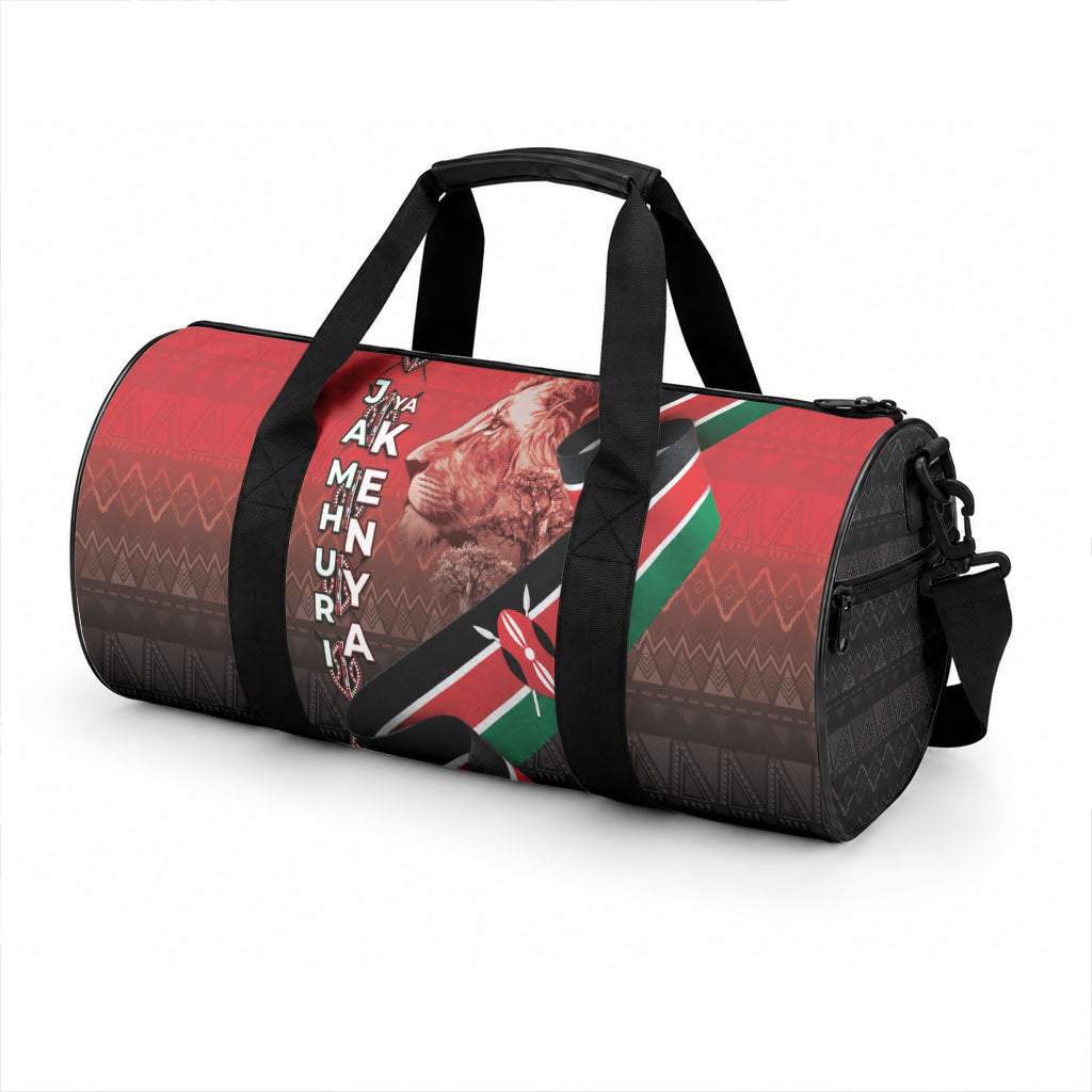 Jamhuri Ya Kenya Duffle Bag Patriotic Lion With Flag