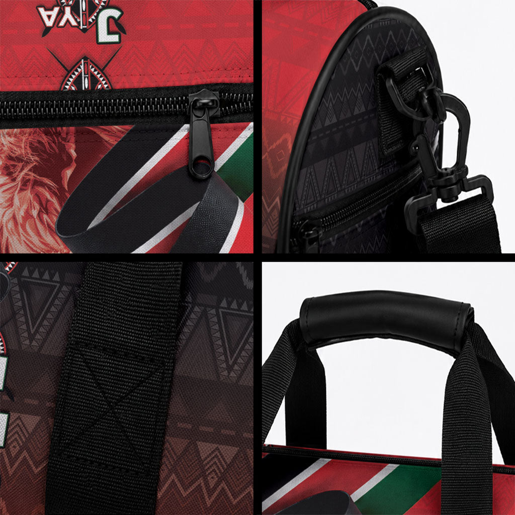 Jamhuri Ya Kenya Duffle Bag Patriotic Lion With Flag