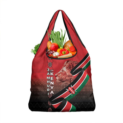 Jamhuri Ya Kenya Grocery Bag Patriotic Lion With Flag