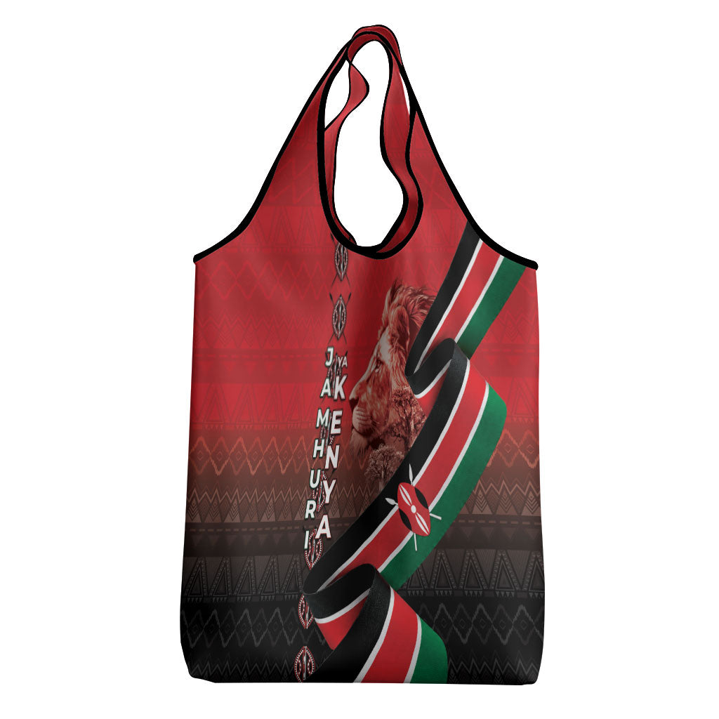 Jamhuri Ya Kenya Grocery Bag Patriotic Lion With Flag