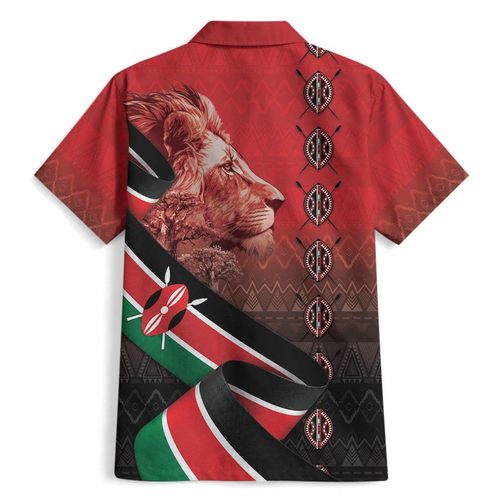 Jamhuri Ya Kenya Hawaiian Shirt Patriotic Lion With Flag