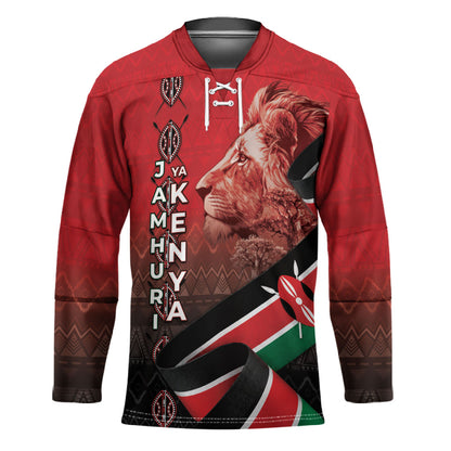 Jamhuri Ya Kenya Hockey Jersey Patriotic Lion With Flag