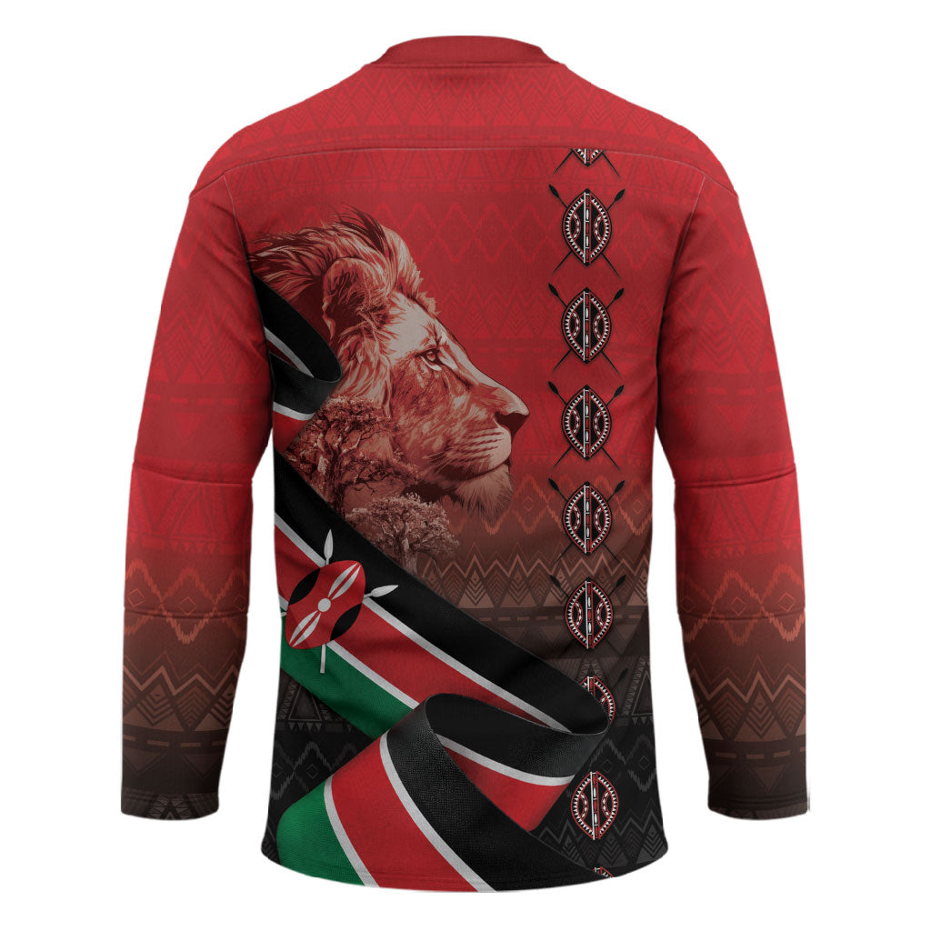 Jamhuri Ya Kenya Hockey Jersey Patriotic Lion With Flag