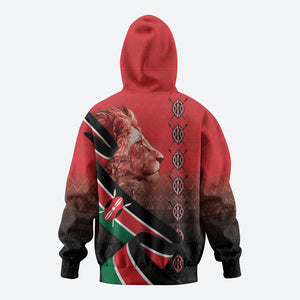 Jamhuri Ya Kenya Hoodie Patriotic Lion With Flag