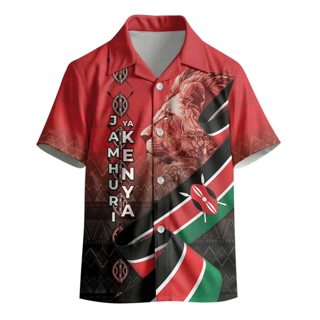 Jamhuri Ya Kenya Kid Hawaiian Shirt Patriotic Lion With Flag