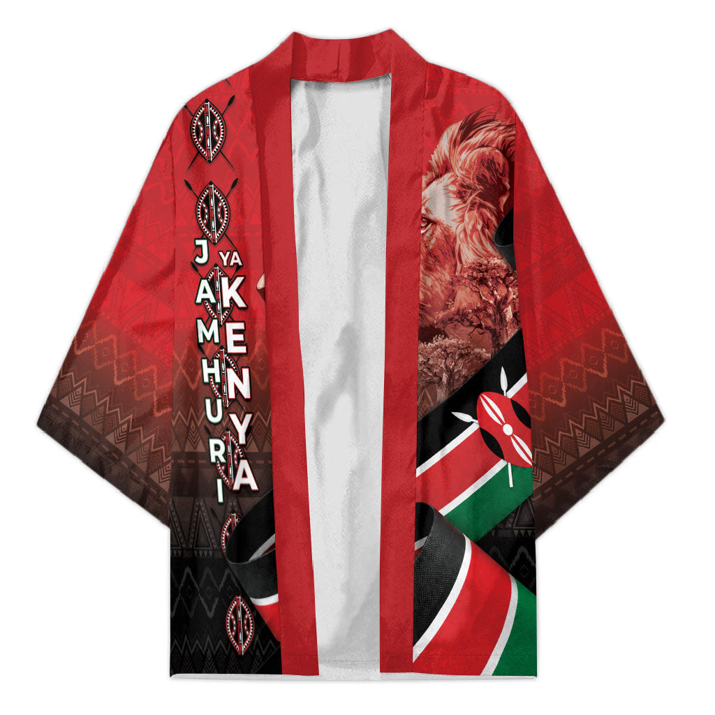 Jamhuri Ya Kenya Kimono Patriotic Lion With Flag