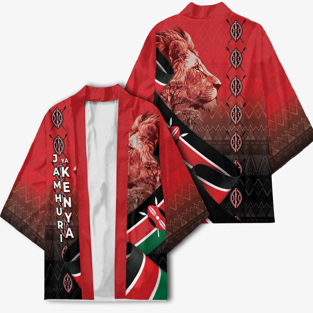 Jamhuri Ya Kenya Kimono Patriotic Lion With Flag