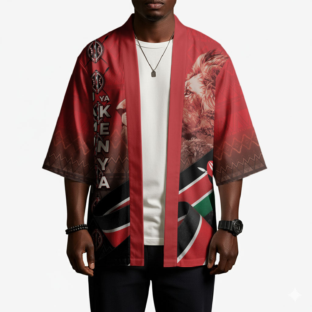Jamhuri Ya Kenya Kimono Patriotic Lion With Flag
