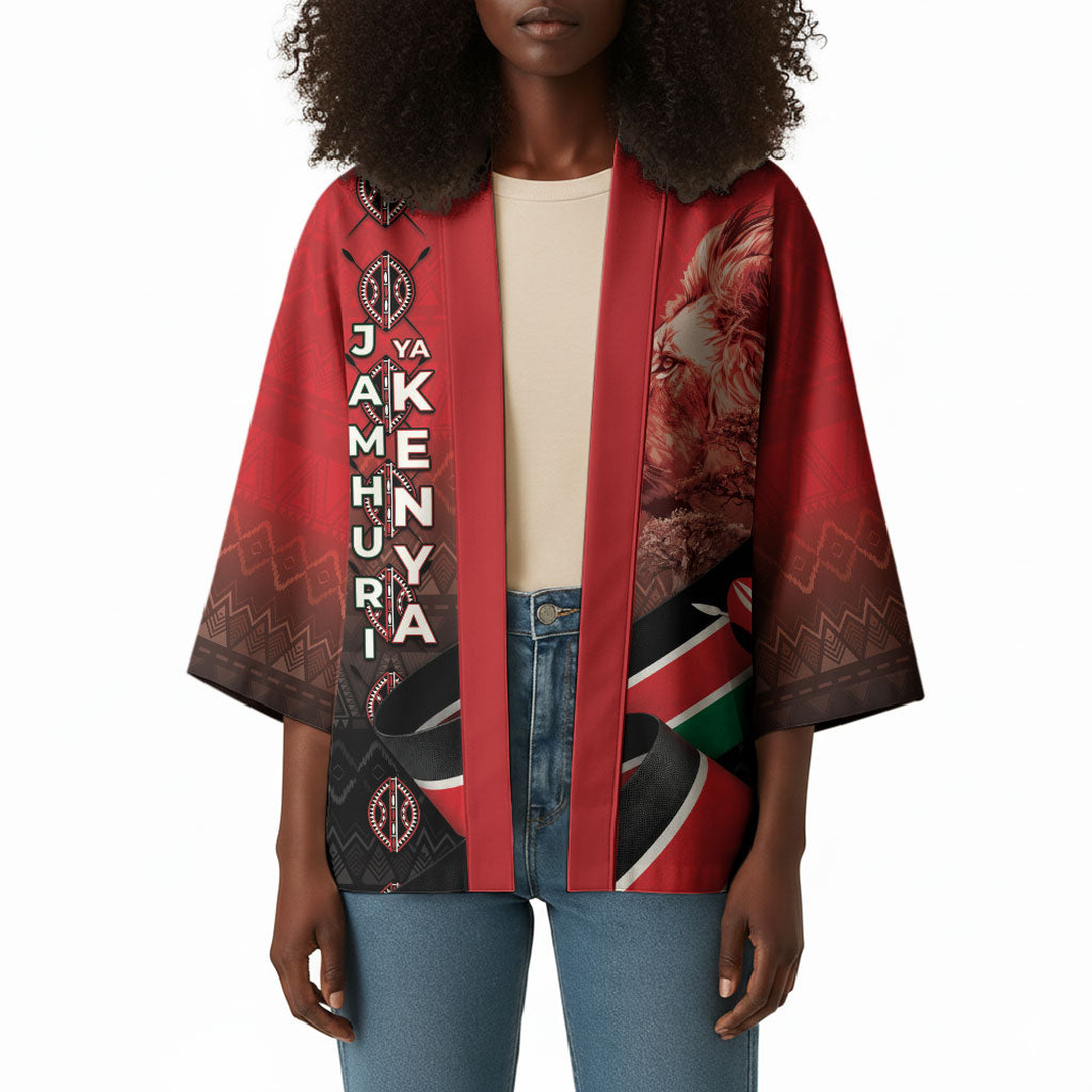 Jamhuri Ya Kenya Kimono Patriotic Lion With Flag
