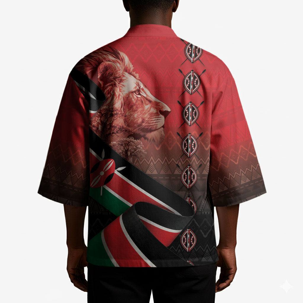 Jamhuri Ya Kenya Kimono Patriotic Lion With Flag