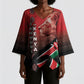 Jamhuri Ya Kenya Kimono Sleeve Blouse Patriotic Lion With Flag