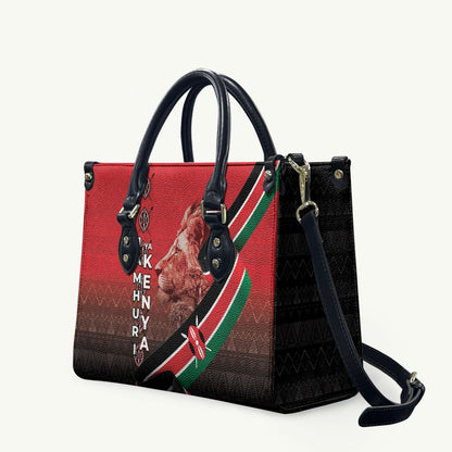 Jamhuri Ya Kenya Leather Bag Patriotic Lion With Flag
