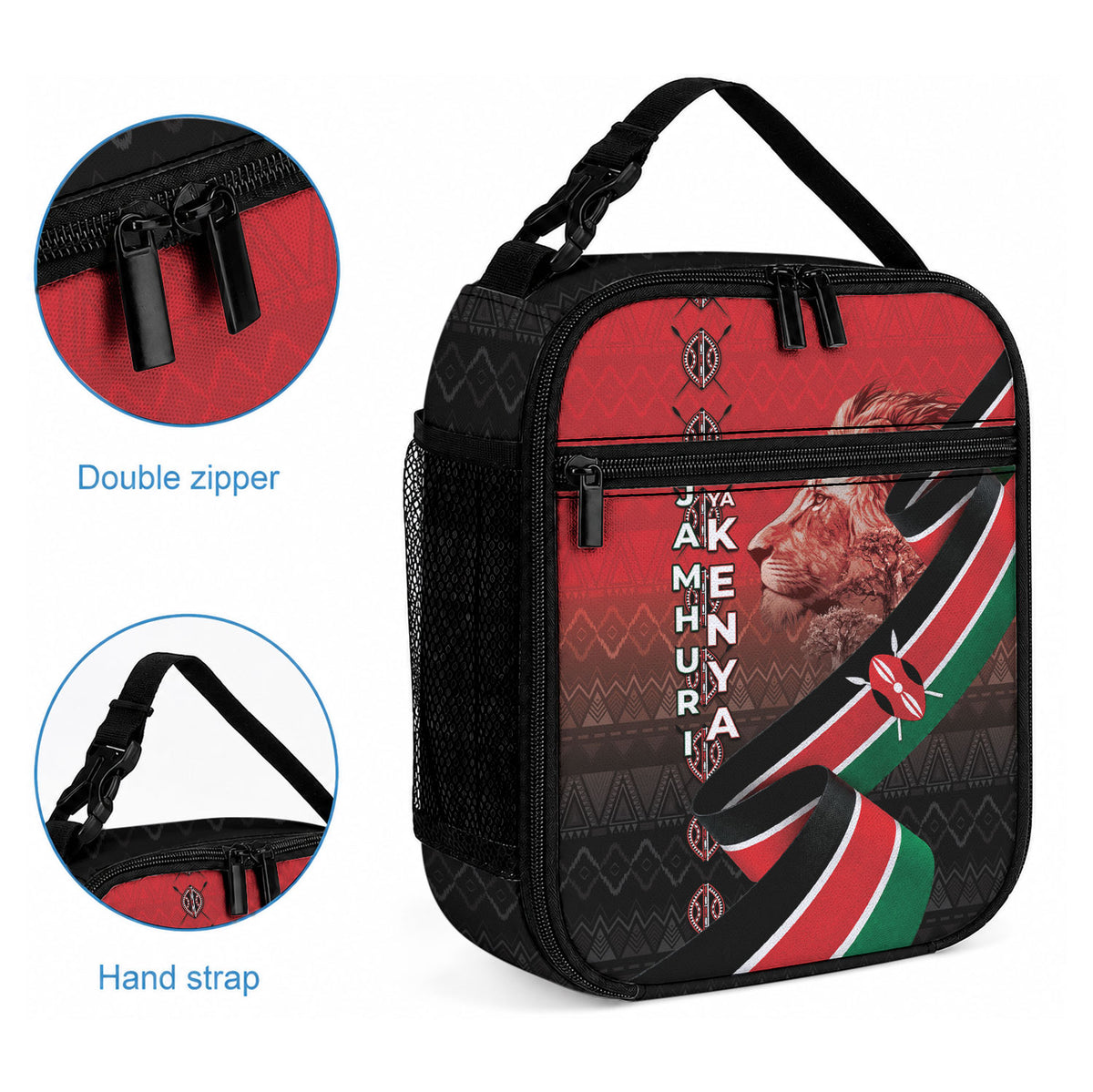 Jamhuri Ya Kenya Lunch Bag Patriotic Lion With Flag