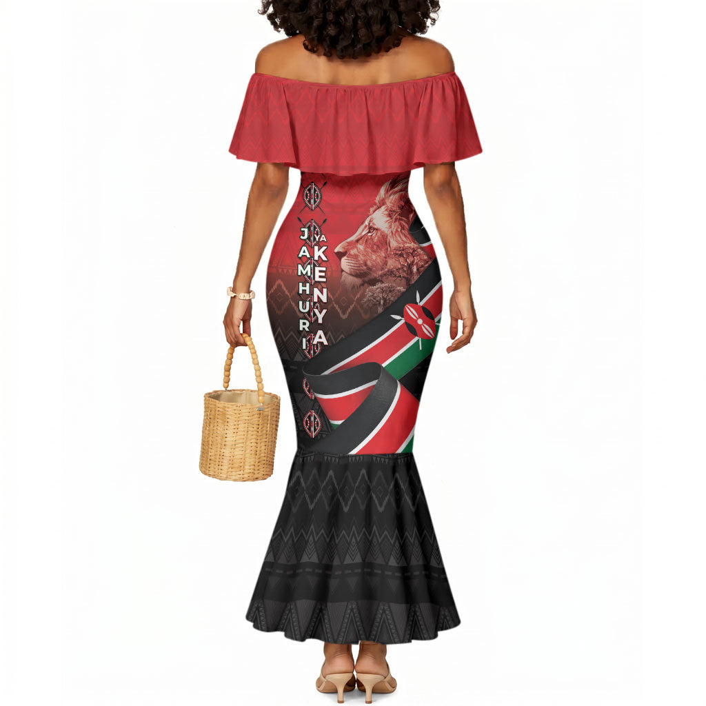Jamhuri Ya Kenya Mermaid Dress Patriotic Lion With Flag