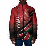 Jamhuri Ya Kenya Padded Jacket Patriotic Lion With Flag