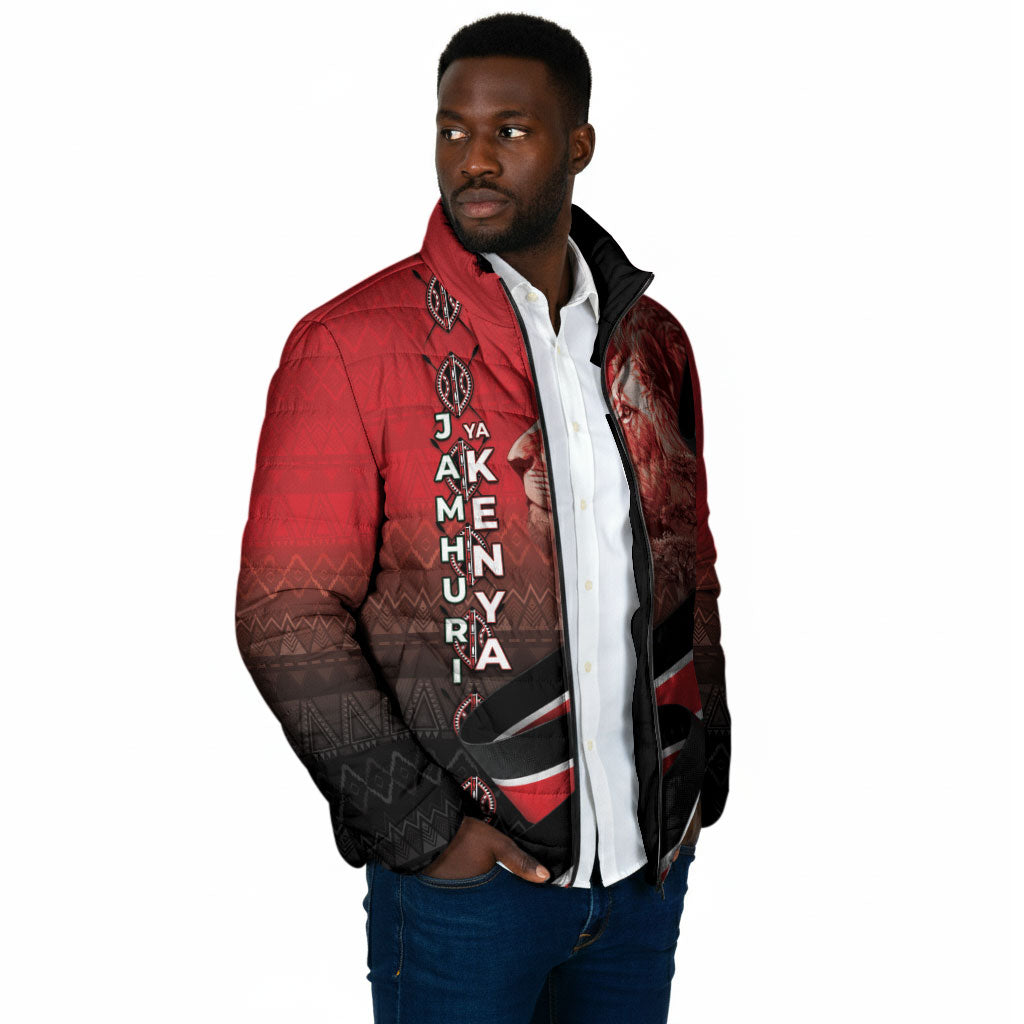 Jamhuri Ya Kenya Padded Jacket Patriotic Lion With Flag