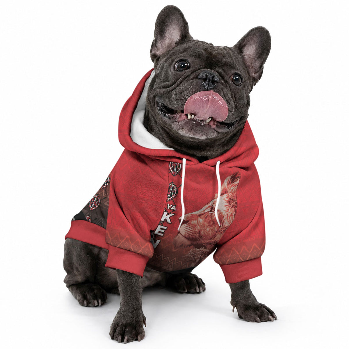 Jamhuri Ya Kenya Pet Hoodie Patriotic Lion With Flag