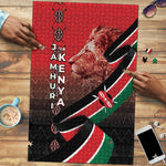 Jamhuri Ya Kenya Puzzle Patriotic Lion With Flag