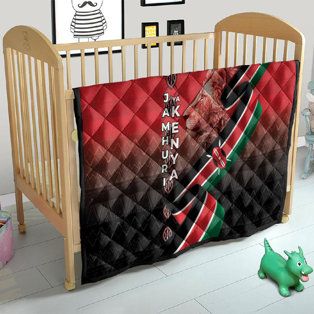 Jamhuri Ya Kenya Quilt Patriotic Lion With Flag