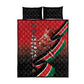 Jamhuri Ya Kenya Quilt Bed Set Patriotic Lion With Flag