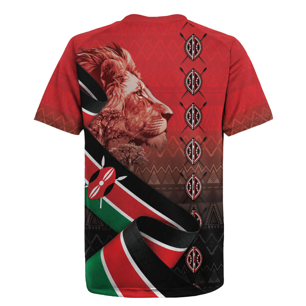 Jamhuri Ya Kenya Rugby Jersey Patriotic Lion With Flag