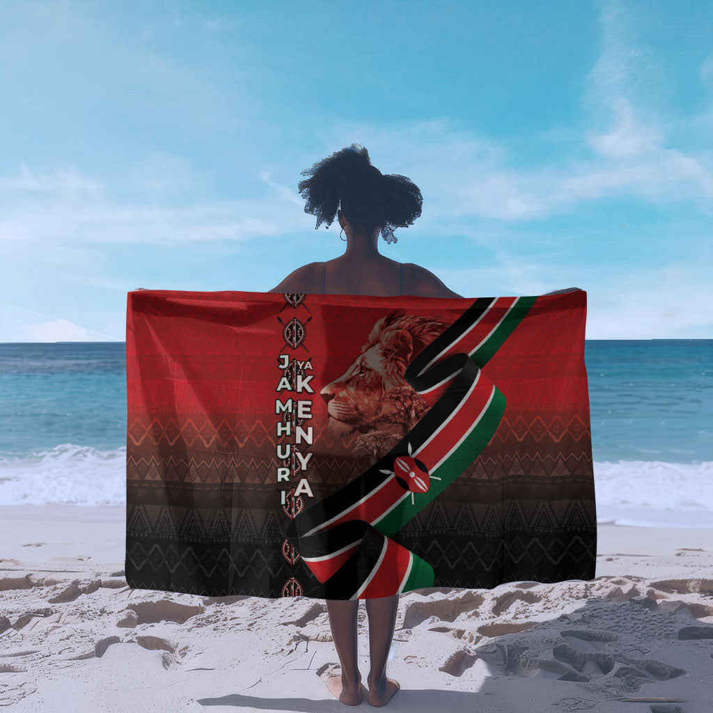 Jamhuri Ya Kenya Sarong Patriotic Lion With Flag