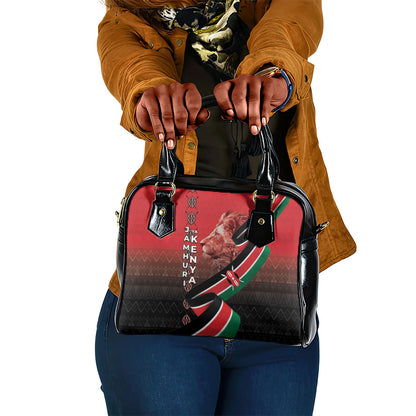 Jamhuri Ya Kenya Shoulder Handbag Patriotic Lion With Flag