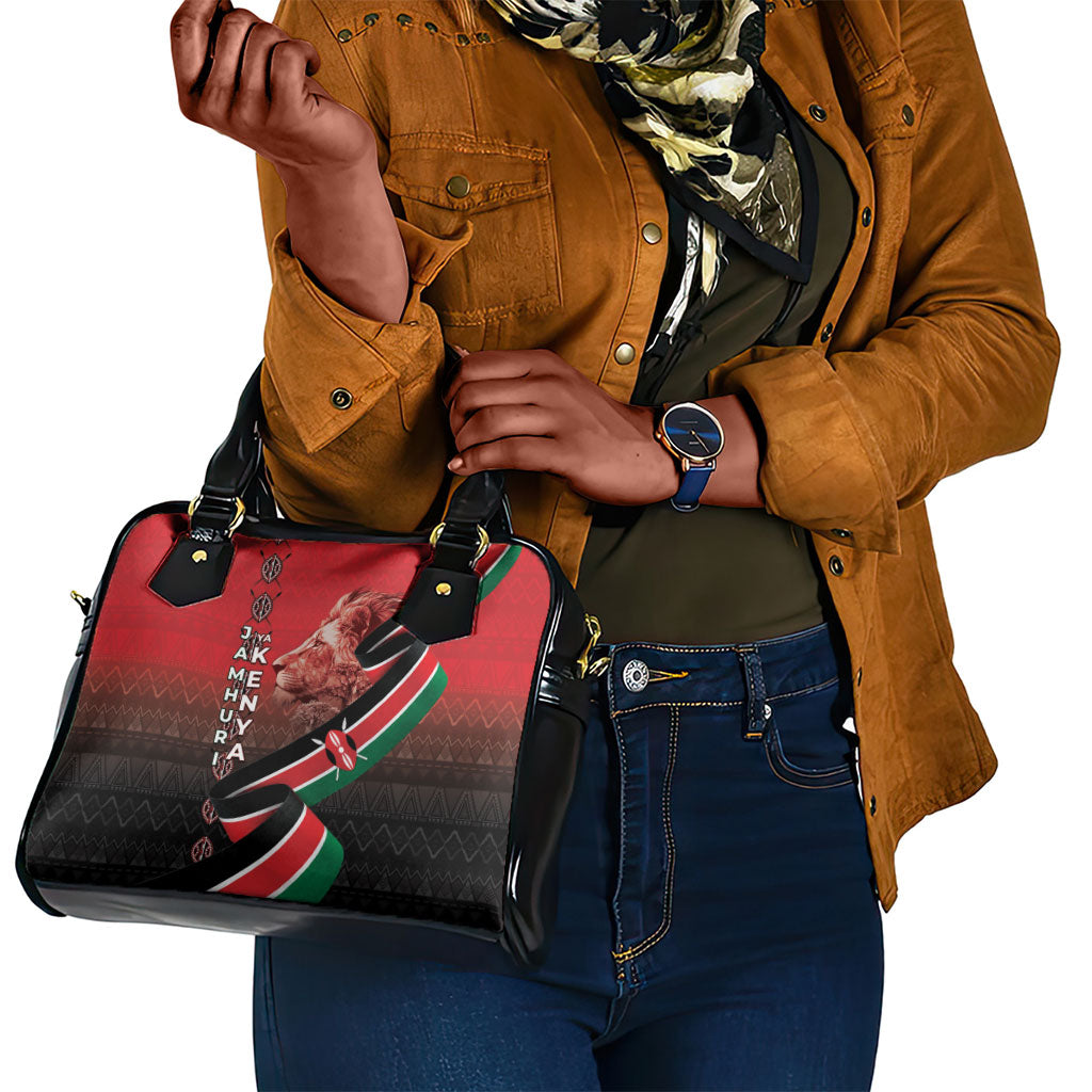 Jamhuri Ya Kenya Shoulder Handbag Patriotic Lion With Flag