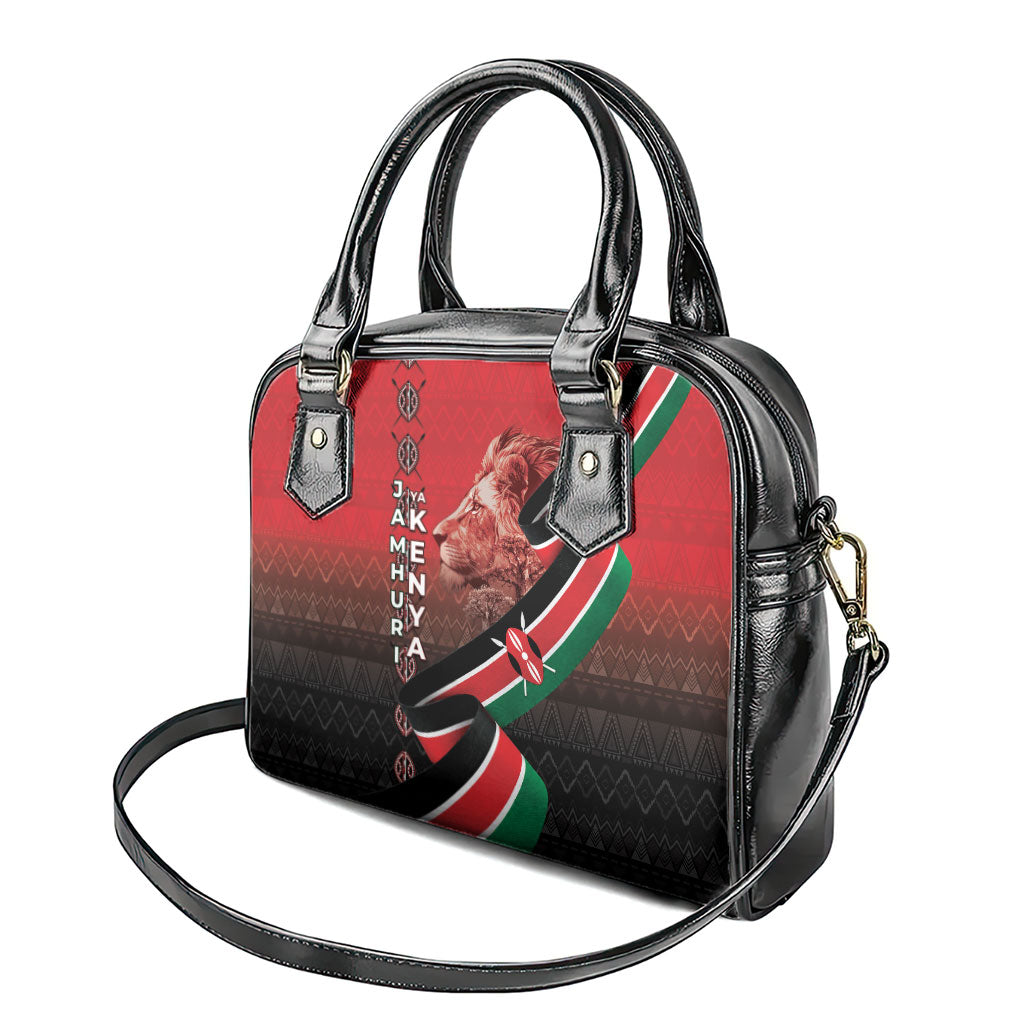 Jamhuri Ya Kenya Shoulder Handbag Patriotic Lion With Flag