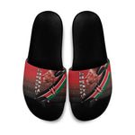 Jamhuri Ya Kenya Slide Sandals Patriotic Lion With Flag
