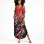 Jamhuri Ya Kenya Summer Maxi Dress Patriotic Lion With Flag