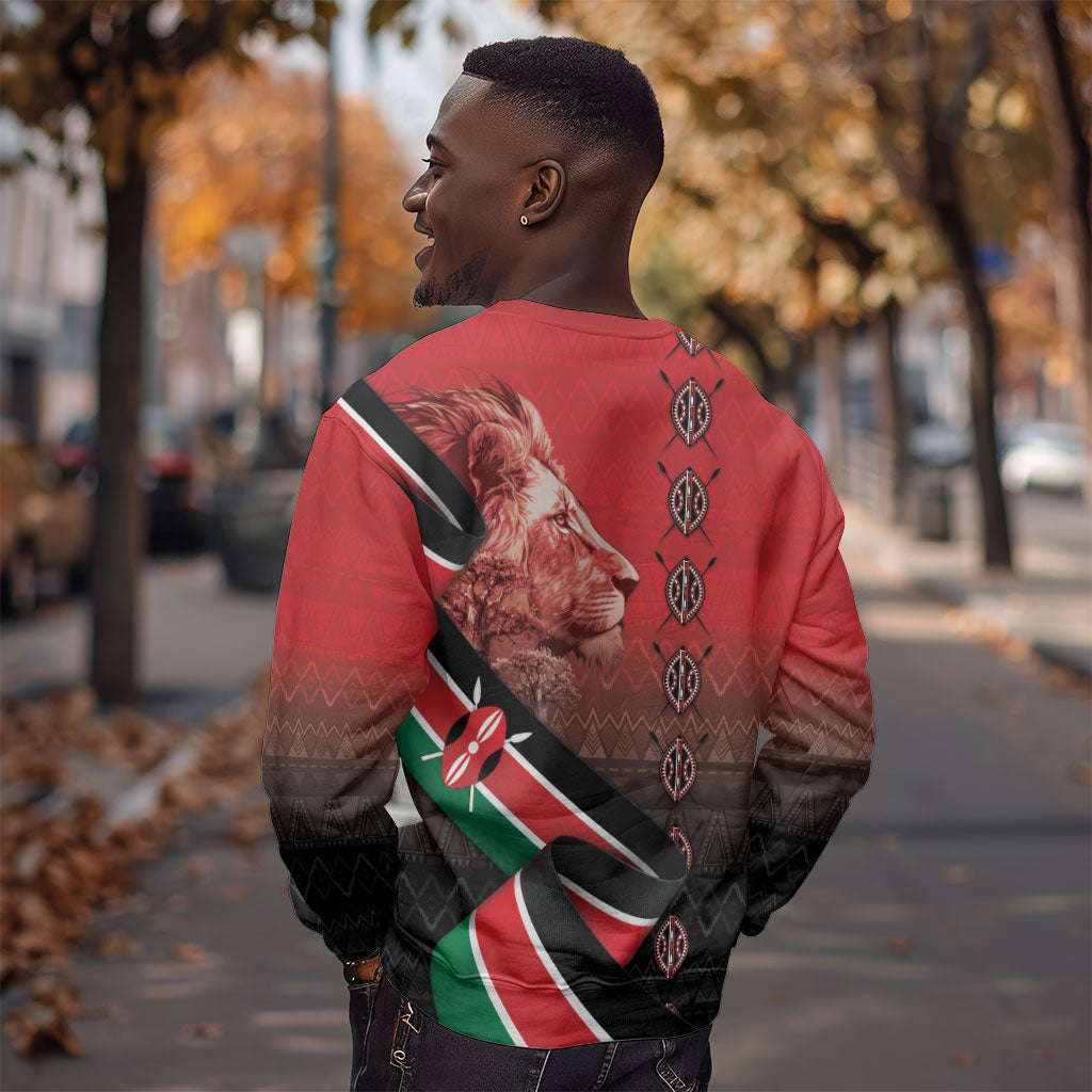 Jamhuri Ya Kenya Sweatshirt Patriotic Lion With Flag