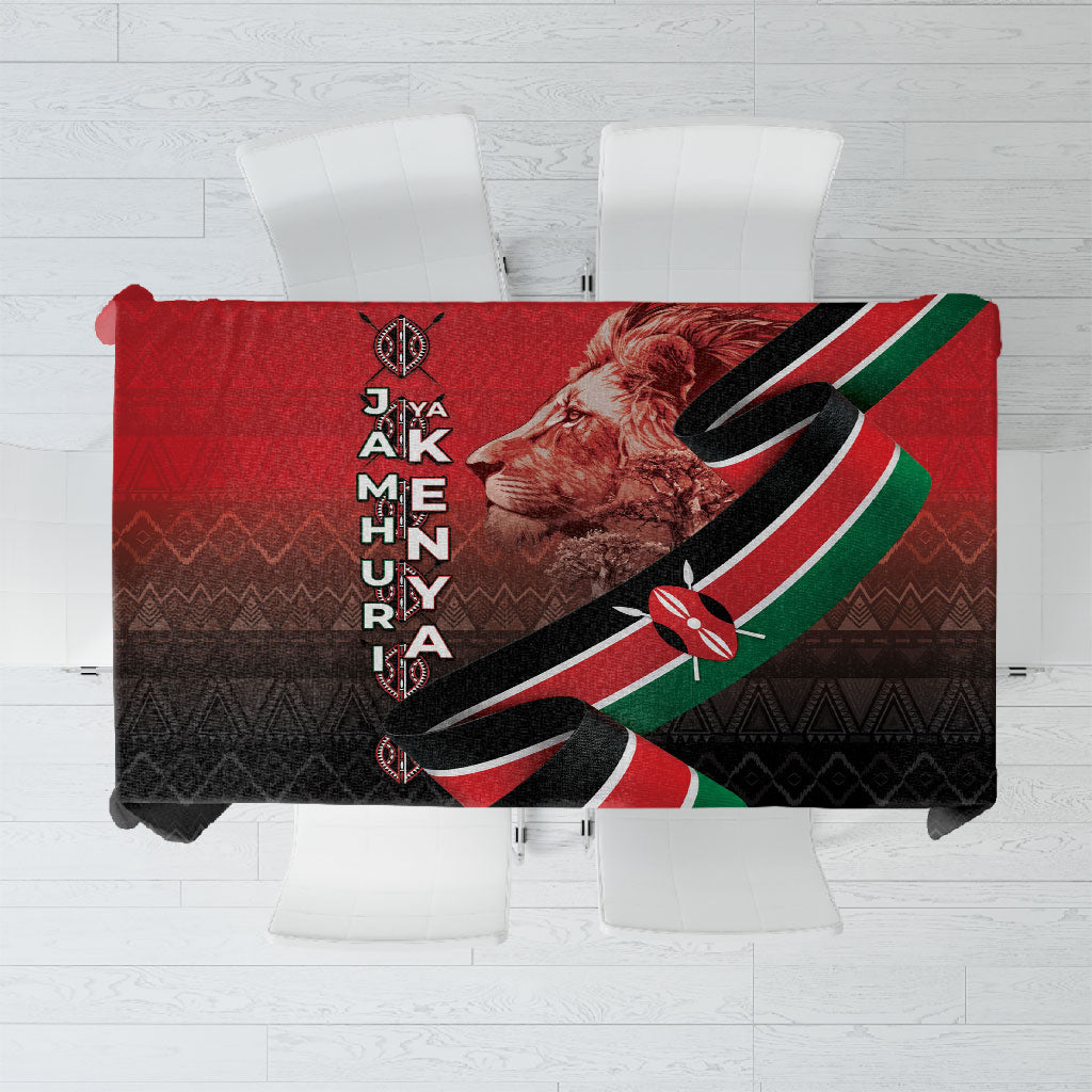Jamhuri Ya Kenya Tablecloth Patriotic Lion With Flag