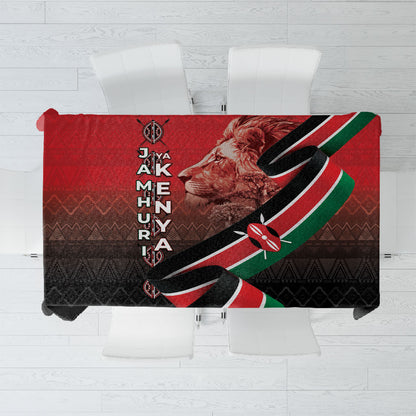 Jamhuri Ya Kenya Tablecloth Patriotic Lion With Flag