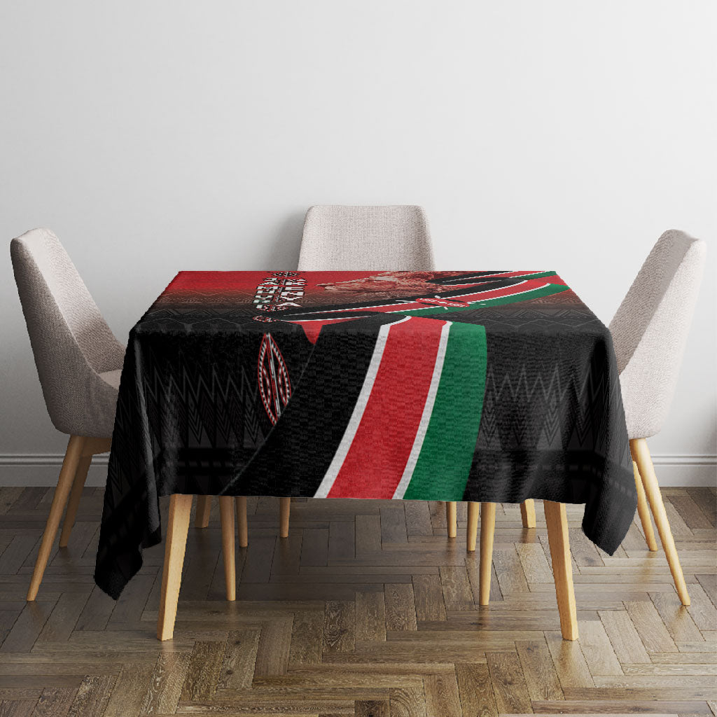 Jamhuri Ya Kenya Tablecloth Patriotic Lion With Flag
