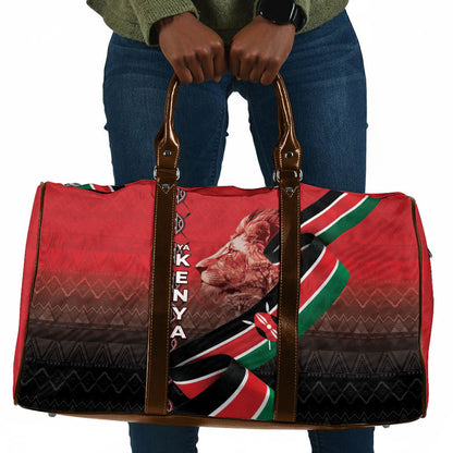 Jamhuri Ya Kenya Travel Bag Patriotic Lion With Flag