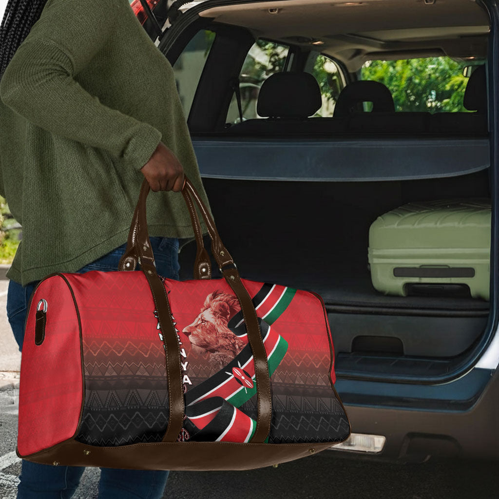 Jamhuri Ya Kenya Travel Bag Patriotic Lion With Flag