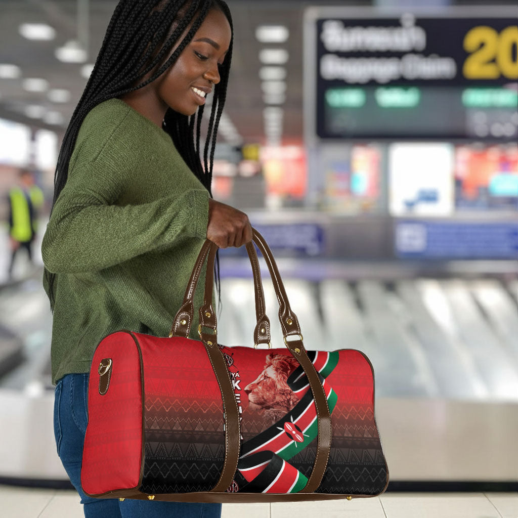 Jamhuri Ya Kenya Travel Bag Patriotic Lion With Flag