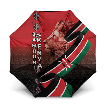 Jamhuri Ya Kenya Umbrella Patriotic Lion With Flag