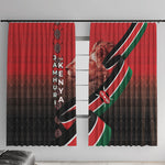 Jamhuri Ya Kenya Window Curtain Patriotic Lion With Flag
