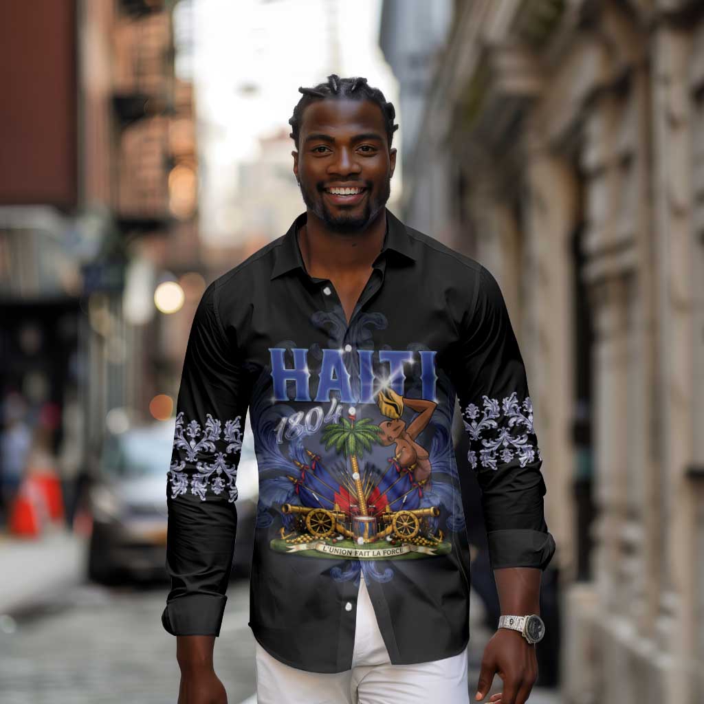 Haiti 1804 Long Sleeve Button Shirt Haitian Heritage Month