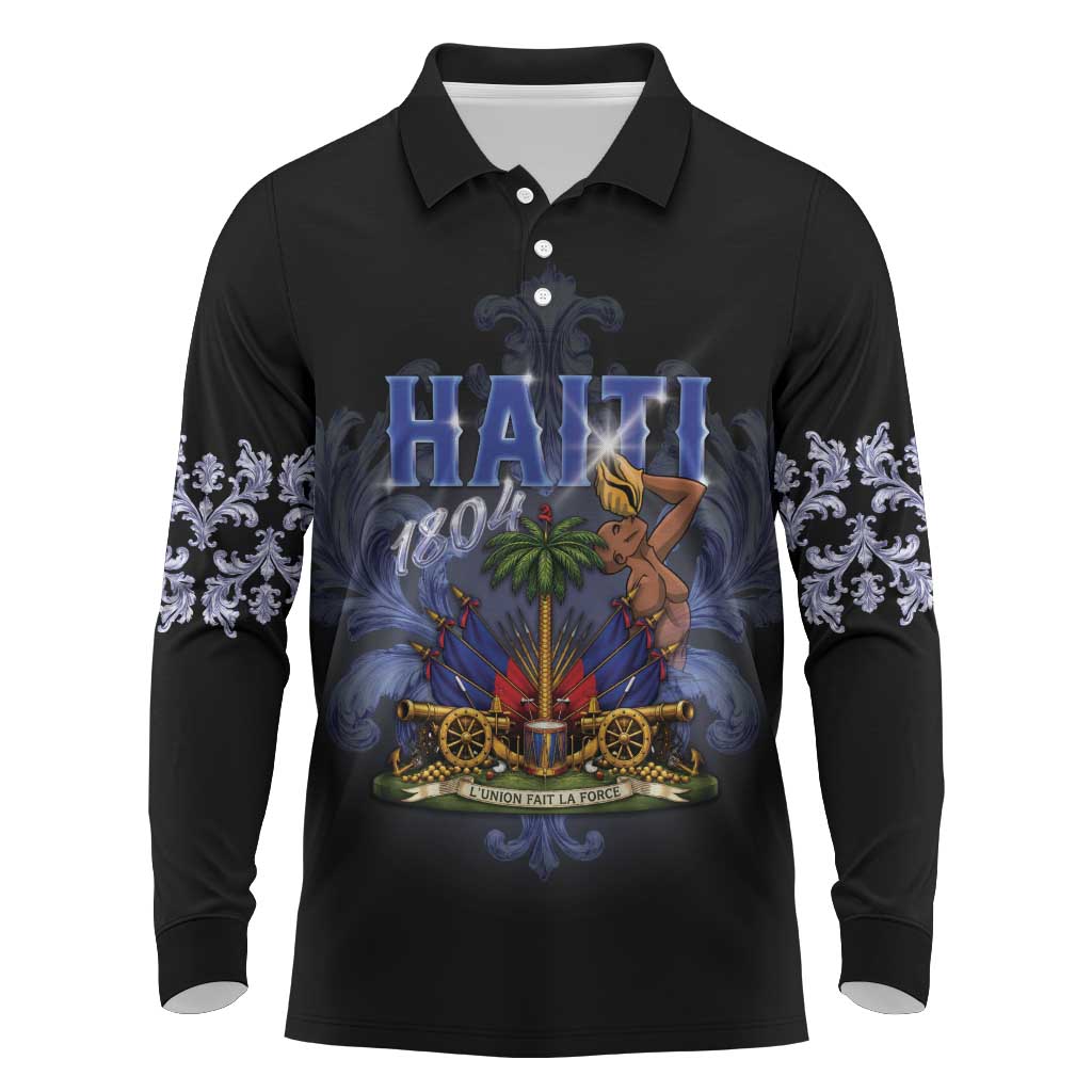 Haiti 1804 Long Sleeve Polo Shirt Haitian Heritage Month