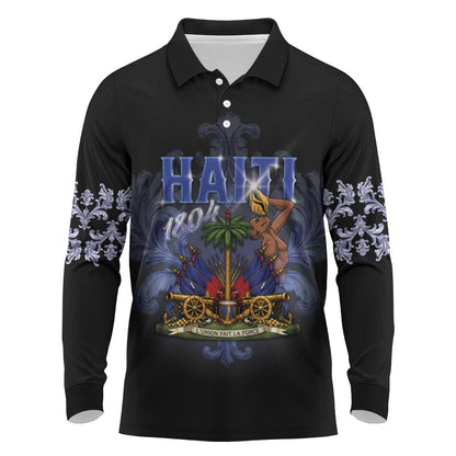 Haiti 1804 Long Sleeve Polo Shirt Haitian Heritage Month