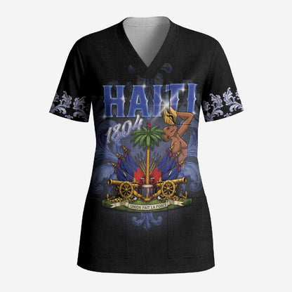 Haiti 1804 Scrub Top Haitian Heritage Month