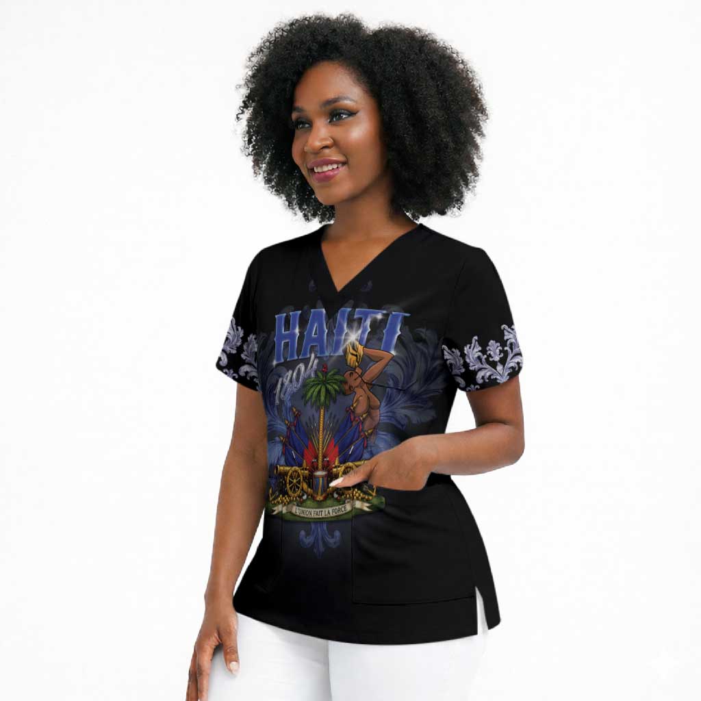 Haiti 1804 Scrub Top Haitian Heritage Month
