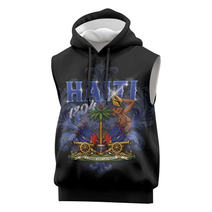 Haiti 1804 Sleeveless Hoodie Haitian Heritage Month