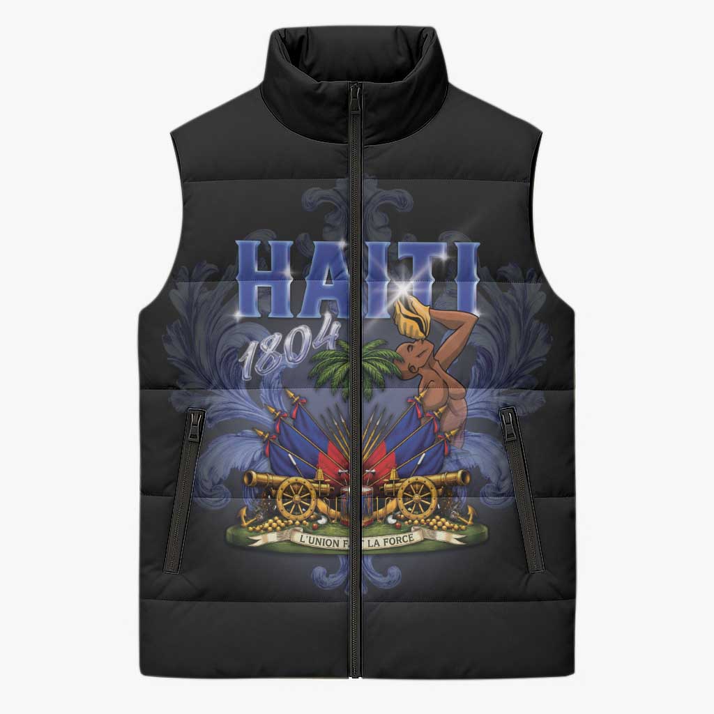 Haiti 1804 Sleeveless Puffer Jacket Haitian Heritage Month
